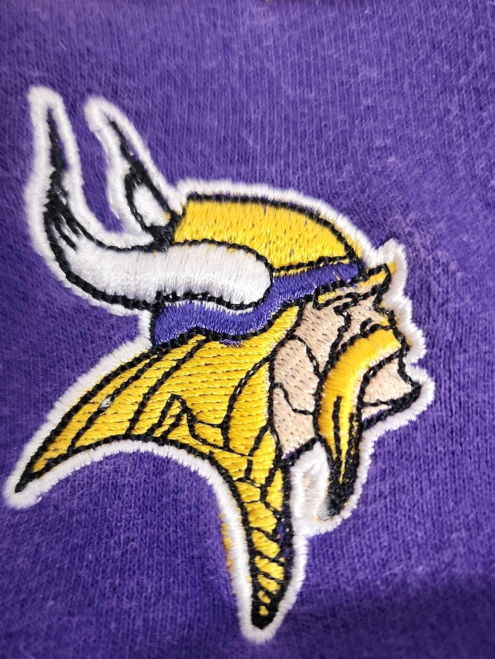 NFL Vintage Team Apparel Purple and Yellow Vikings Crewneck Hoodie - Picture 8 of 8